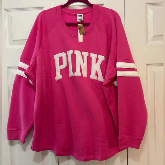 PINK Victoria's Secret Tops - BNWT PINK by Victoria’s Secret Size XXL Hot Pink Crewneck Sweatshirt